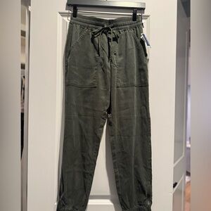 Nicole Miller Olive Green Jogger Pants